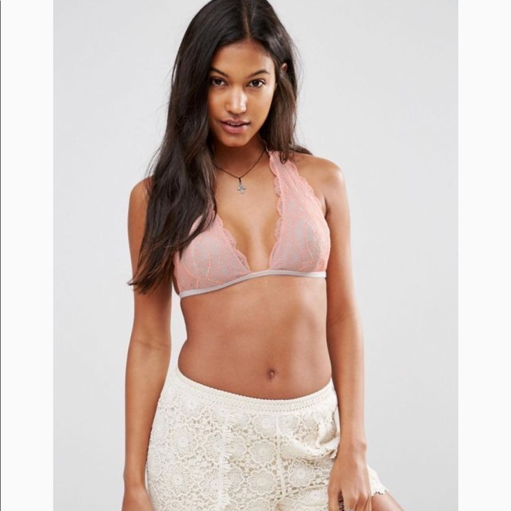 FREE PEOPLE THE GET DOWN T-BACK HALTER BRA NWOT